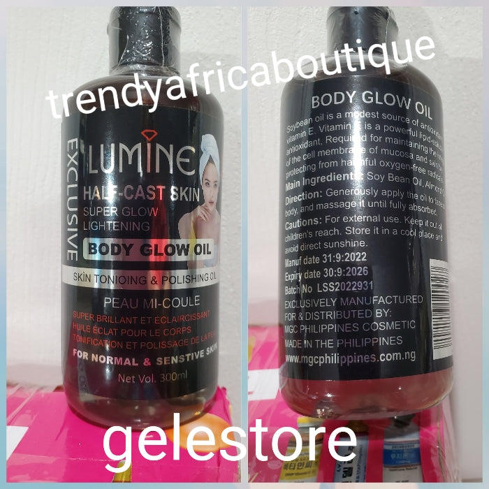 2pcs. Perfect combo: LUMINE HALFCAST Super glow skin perfector polisher salt scrub. 700g & Lumine exclusive halfcast face & body oil 300ml x1