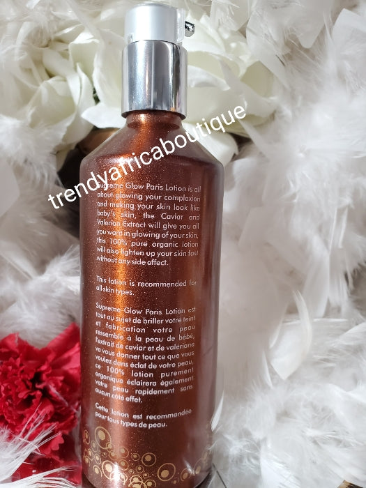 2pcs. Supreme glow paris. Glutathion injection face cream 50g Whitens & supreme glow pure lightning & glow body milk lotion.