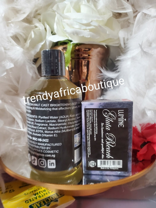 3pcs. Set: New Banga: Japonesa Halfcast skin multi purpose action retinol glow face & body lotion, Halfcast body oil, & Lumine gluta Bleach soap👌