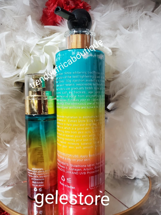 Another Banga!! 3pcs. Pure Indian White Glutathion Glow gluta terminal white+ whitening Body lotion, serum, & whitening face cream set👌