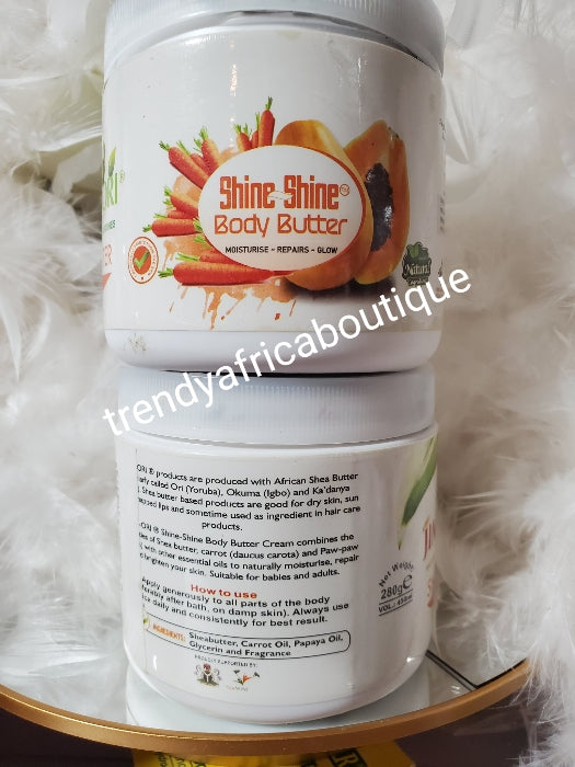 ANOTHER BANGA!!! 2 Jar Shine shine Jimpo-ori body butter. Repair, brighten, moisturize your skin. Enhance with essential oils, shea butter, carrot, papaya 280g x 2
