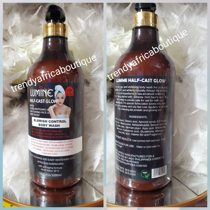 6pcS. Lumine half cast Complete whitening set: Body lotion, serum, Lumine soap, face cream, shower gel & scrub. formulated with glutathion + kojic. For all skin type