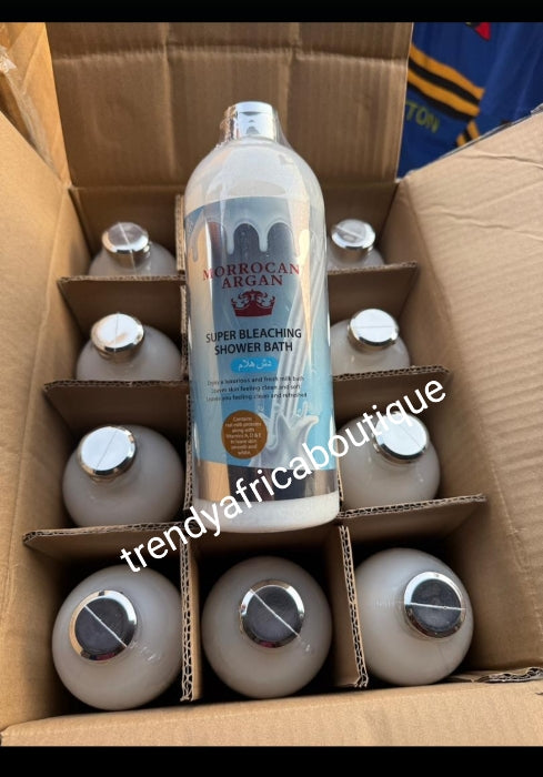 Morrocan Argan Super Bleaching shower gel (bath) 1000ml x 1. Formulated with milk protein and vitamins for ALL SKIN TYPES
