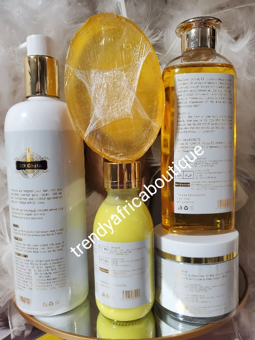 5pcs. Caramel skin set: body lotion, serum, face cream, soap & caramel body oil.skin unifying, anti aging, anti stretch mark based on Natural ingredients like glutathion, jojoba oil kojic acid, vit.c 👌👌.
