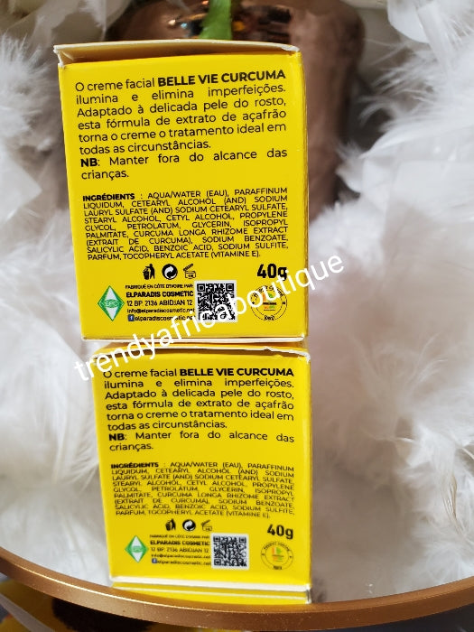 2pcs. New products ALERT: Belle vie RICH Turmeric Extra strong clarifying face cream 50g x 1. Anti dark spots and sun burn 40g x 2