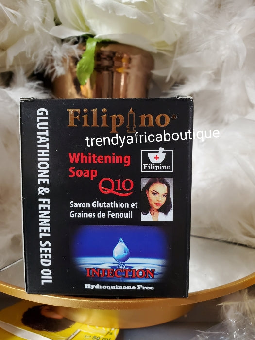 X 1 soap: Filipino whitening soap Q10 glutathion & Fennel seed oil. Cleanse and whiten skin