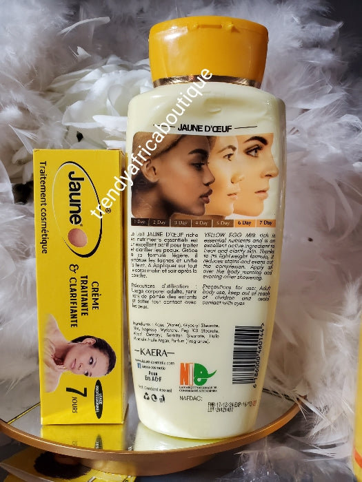 Another Banga: Jaune D'oeuf 7days lait treatment clarifying egg yolk body lotion 450ml and cream 50ml👌 yellow egg yolk rich in essential nutrients.