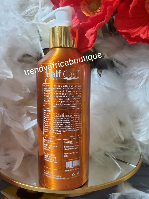 2pcs. Half cast carotte lightening supreme body milk (New edition) & Restoring and glowing face cream, anti-wrinkle, anti spots. Vitamins E, carotte oil and kojic acid.