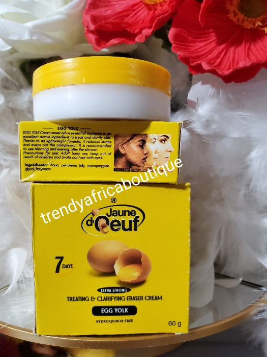 X 1 jar Sale: Jaune D'oeuf 7days treatment & clarifying eraser face cream egg yolk & rich in essential. Hydroquinone free