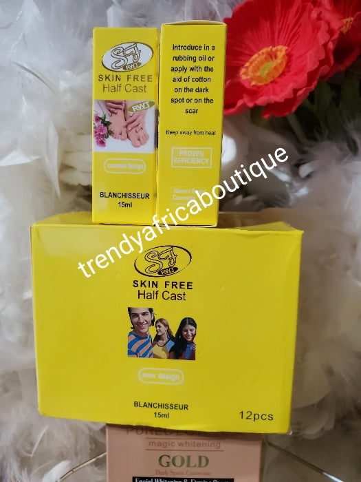 X 2 RWT SKIN FREE half cast blanchisseur concentrated whitening serum/oil 15ml x 2. Clears dark spots & discolorations