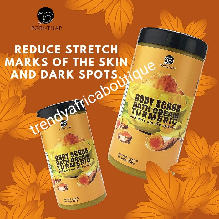 Another banga!! Pornthap body scrub bath cream Turmeric 550g x 1 anti dark spots, anti Stretch marks