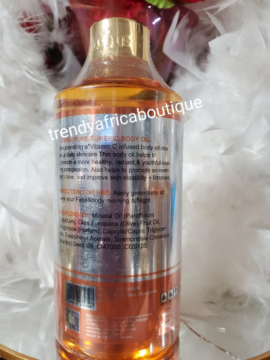 Lumine pure turmeric body oil. Premium therapy grades A+. super smooth & Toning oil. 400ml x 1