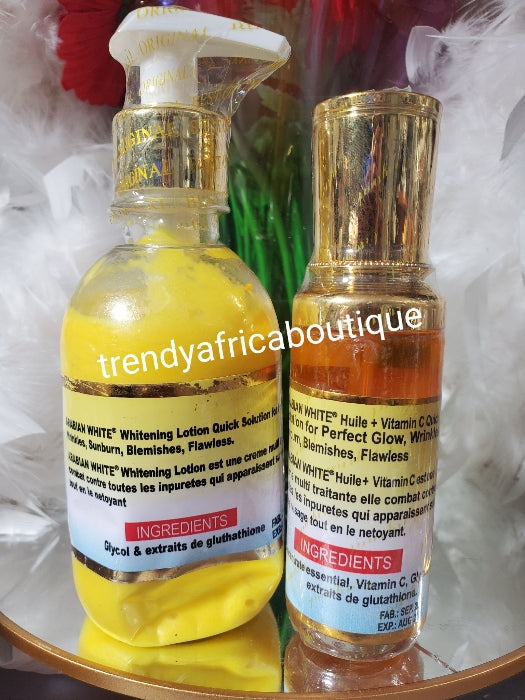 2pcs. Arabian white whitening body lotion & serum with vitamin C. Quick action for a perfect glow