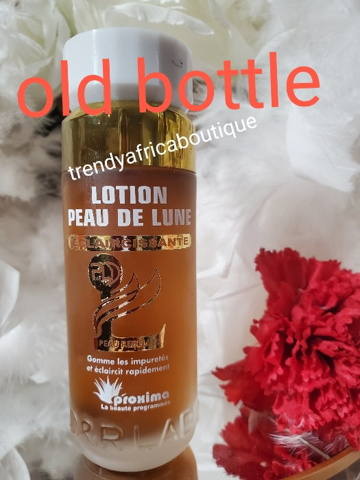 NEW BOTTLE Design, same great Power: Lotion Peau De Lune super (brown) Eclaircissant tough on dark spots remover lightening face toner (face lotion). Tough on pimples and black spots 100ml bottle.