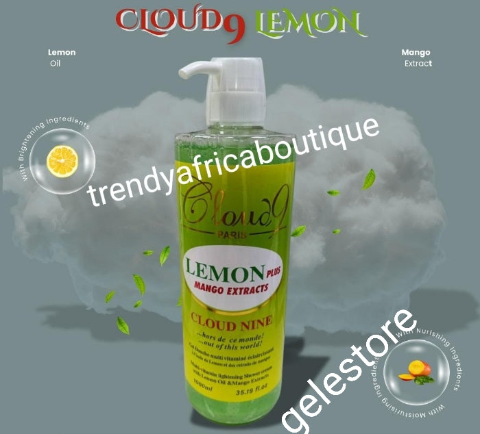 Another Banga!! 2pcs. Set: Cloud-9 lemon & mango extracts body lotion & shower gel cream. with Lemon and Mango extracts 500ml. Fairer, ligher skin complexion!