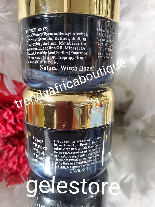 X 1 jar. FILIPINO inj. Dark spots corrector. Glutathion & funel seed oil face cream. Spf 35. Miracle repair work fast to reduce wrinkles, acne pigmented marks & more
