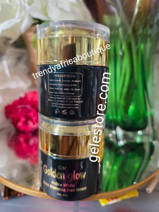 Another banga: one jar sale: Golden Glow active white extra whitening face cream. 60g x 1 improved with mulberry root extracts, kojic, Albutin 60g x 1 jar