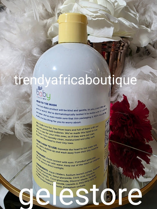 Boots baby Head to toe wash gentle & mild for tear free bath time. Mild formula suitable gor a sensitive skin 500ml. From zero months baby