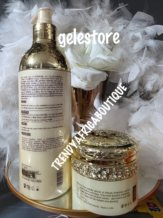 2pcs. Easy Glow Gold (easy to glow body milk) strong whitening body lotion 538ml & face cream