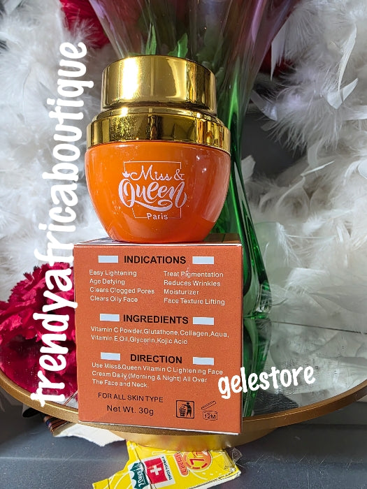 X 1 jar. Miss & queen vitamin C face cream. Lightening anti aging face cream 30g x 1.