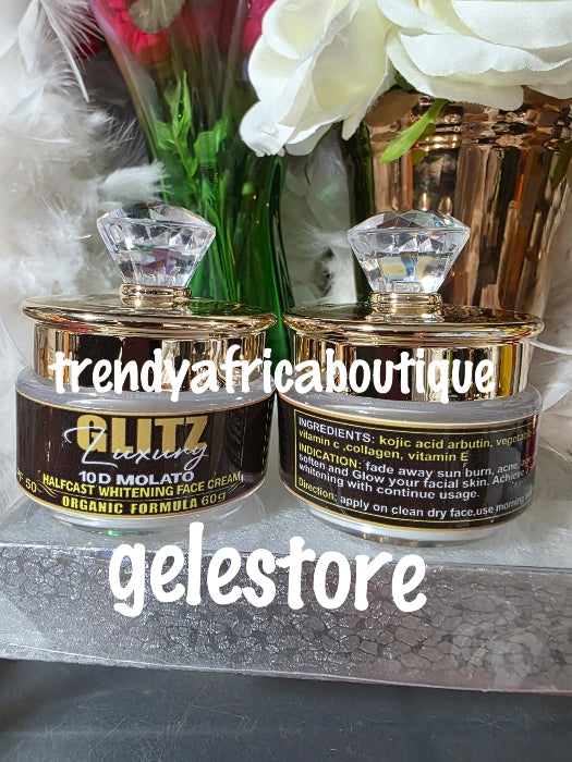 4pcs. 🔥 Glitzluxury newly enhanced 10D Rich aunties molato half-cast body lotion, organic whitening bar soap & face cream &👌💯🔥