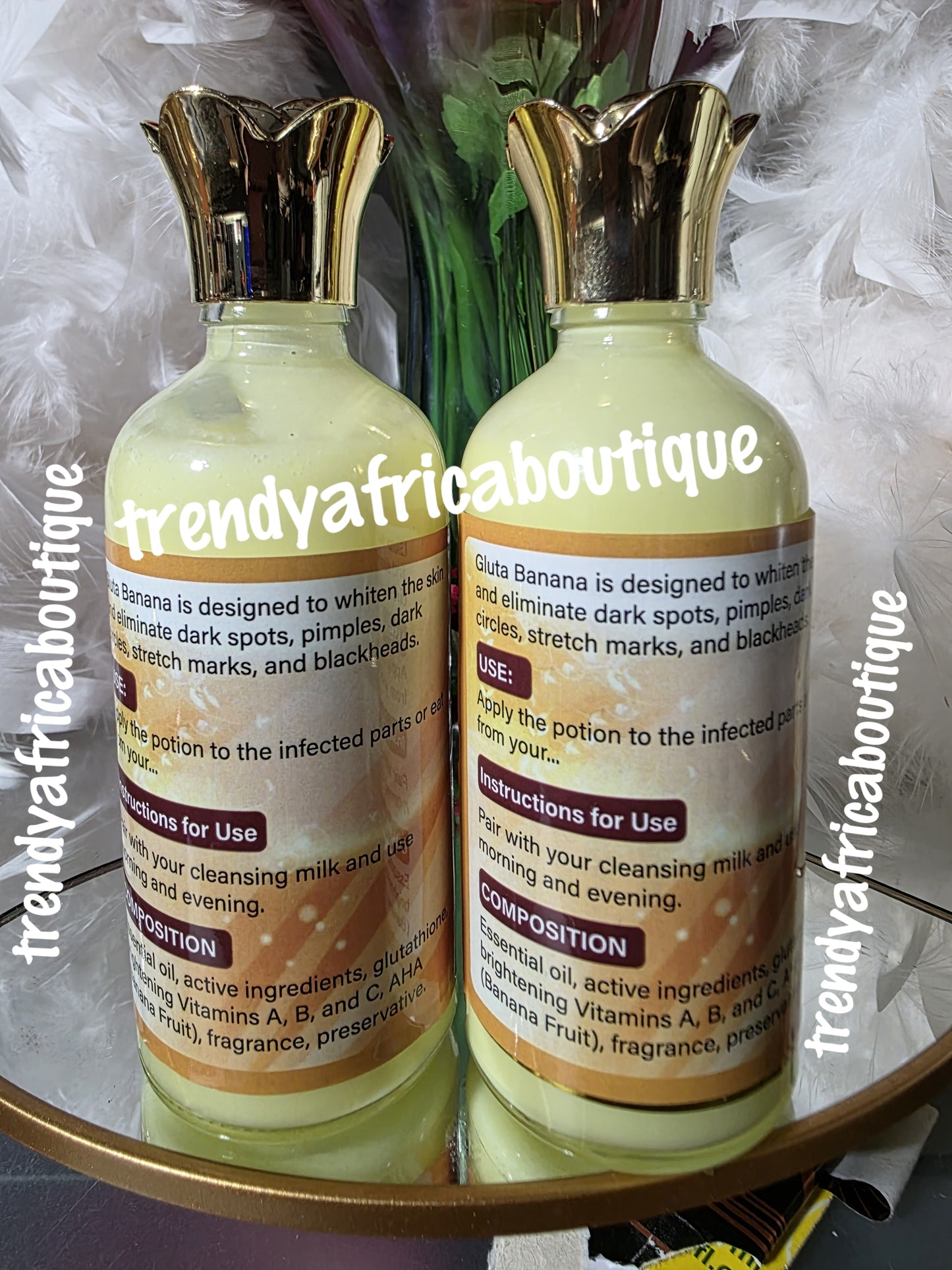 ORIGINAL GLUTA Bananen-Hautaufhellungs- und strahlendes Serum/Öl mit AHA und Vitaminen, 100 ml x 1. Mischen Sie es in Ihre Körperlotion.