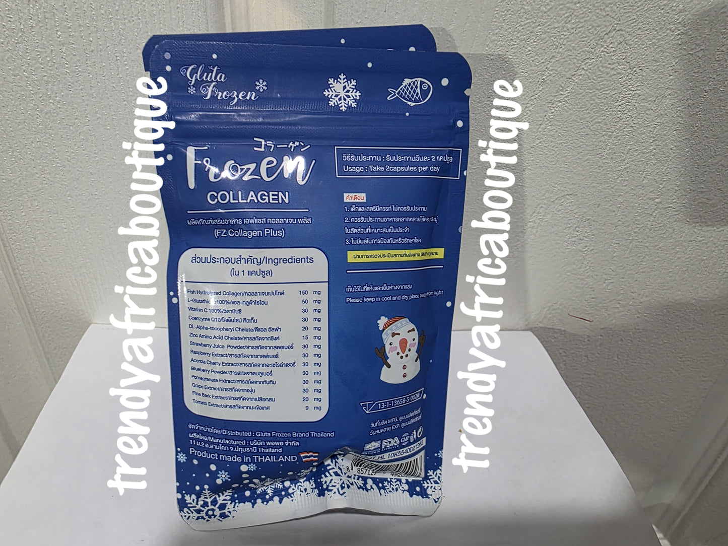 Authentic Frozen collagen 2 in 1 whitening supplements X10 premium collagen peptide 9,000mg, L-Glutathion 3,000mg x 1 pack sale
