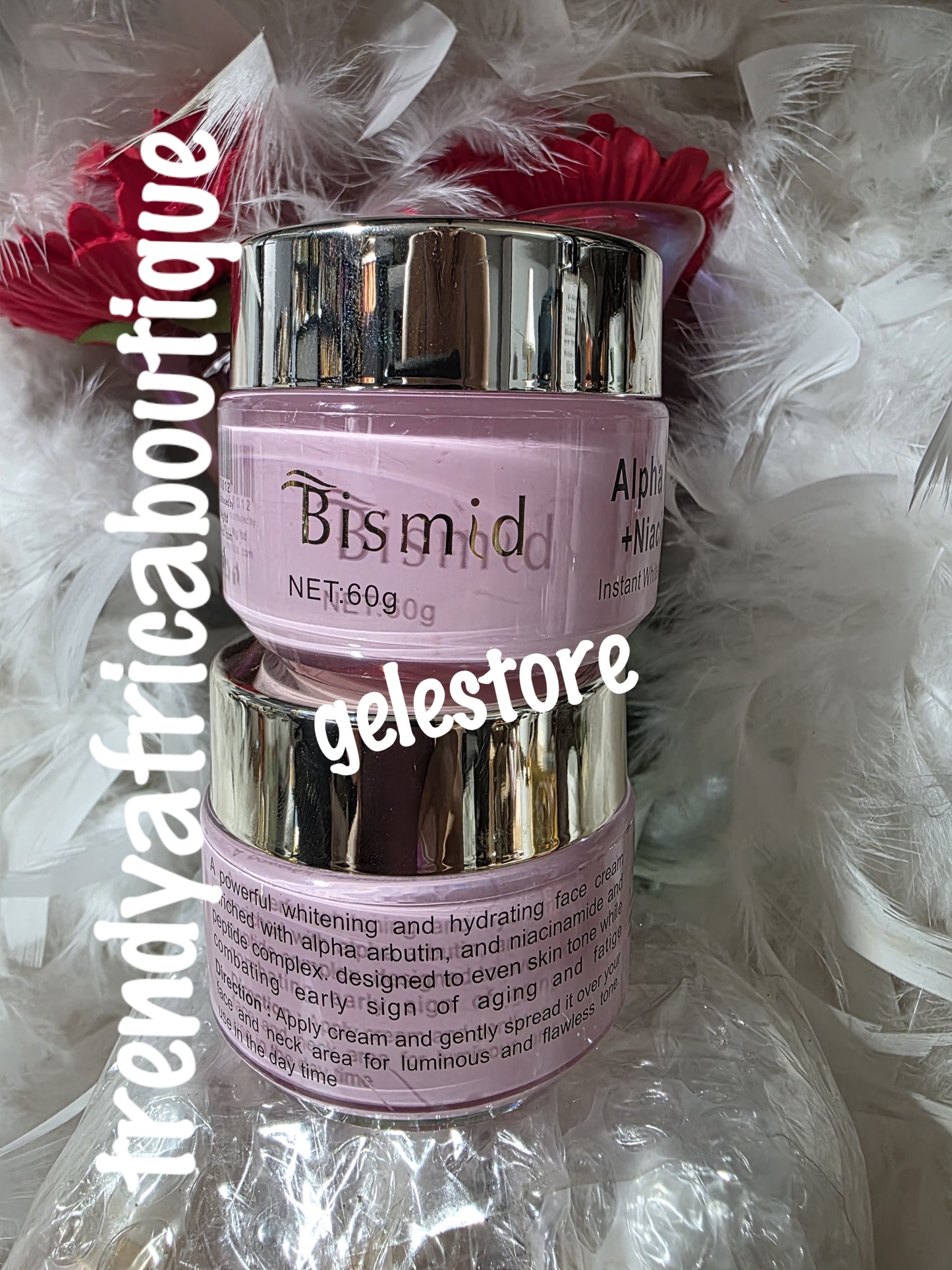 Another banga. Bismid Niacinamide & Albutin instant whitening & hydrating face cream. 50g x 1 price is for one jar