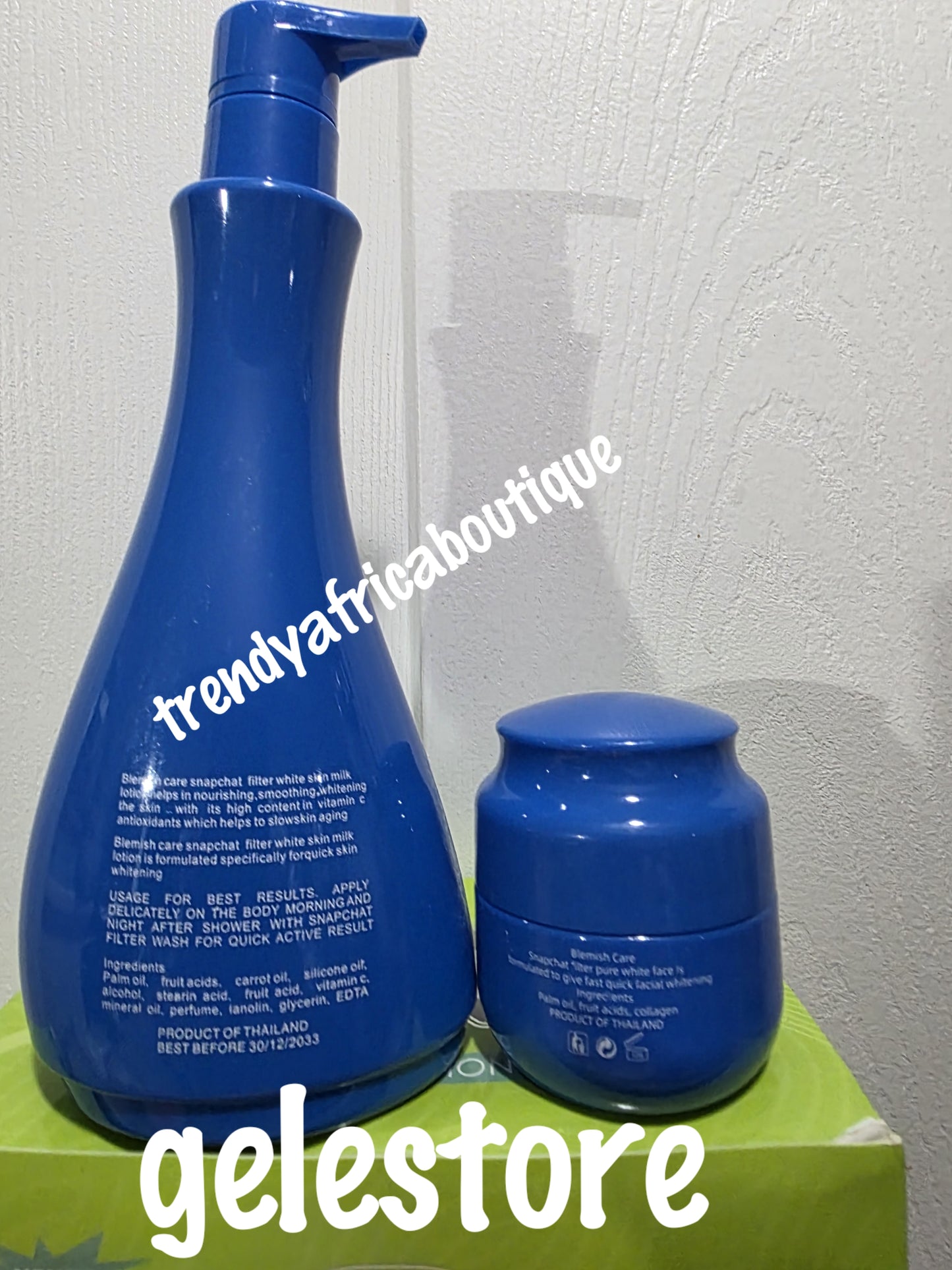 3pcs. Banga: Set Blemish care Snapchat filter white lightening & firming body wash spf 35. Filter white body lotion & face👌