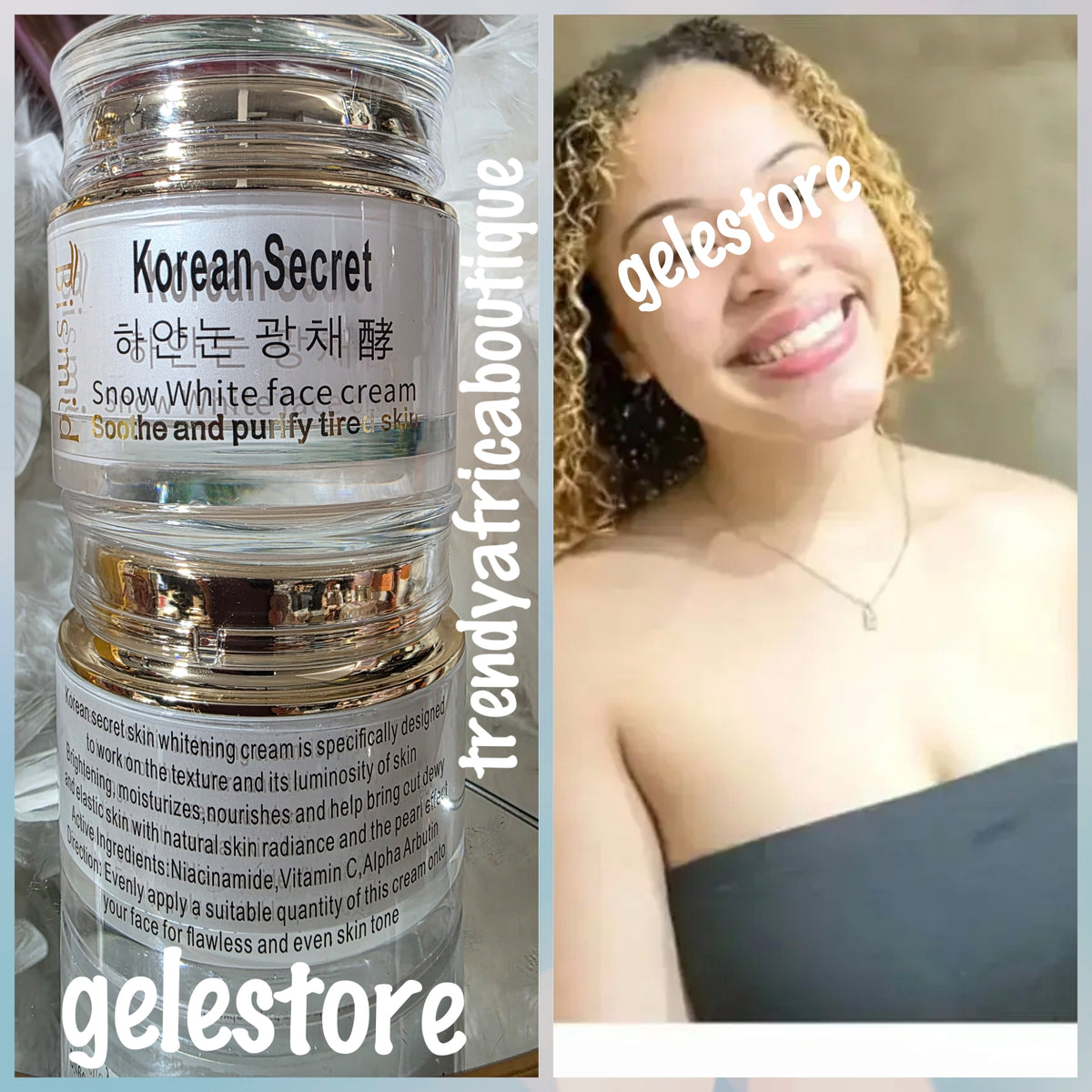 One Jar: Bismid Korean Secret Snow white face cream. Sooth and purified tired skin. 60ml x 1. Price is for one jar