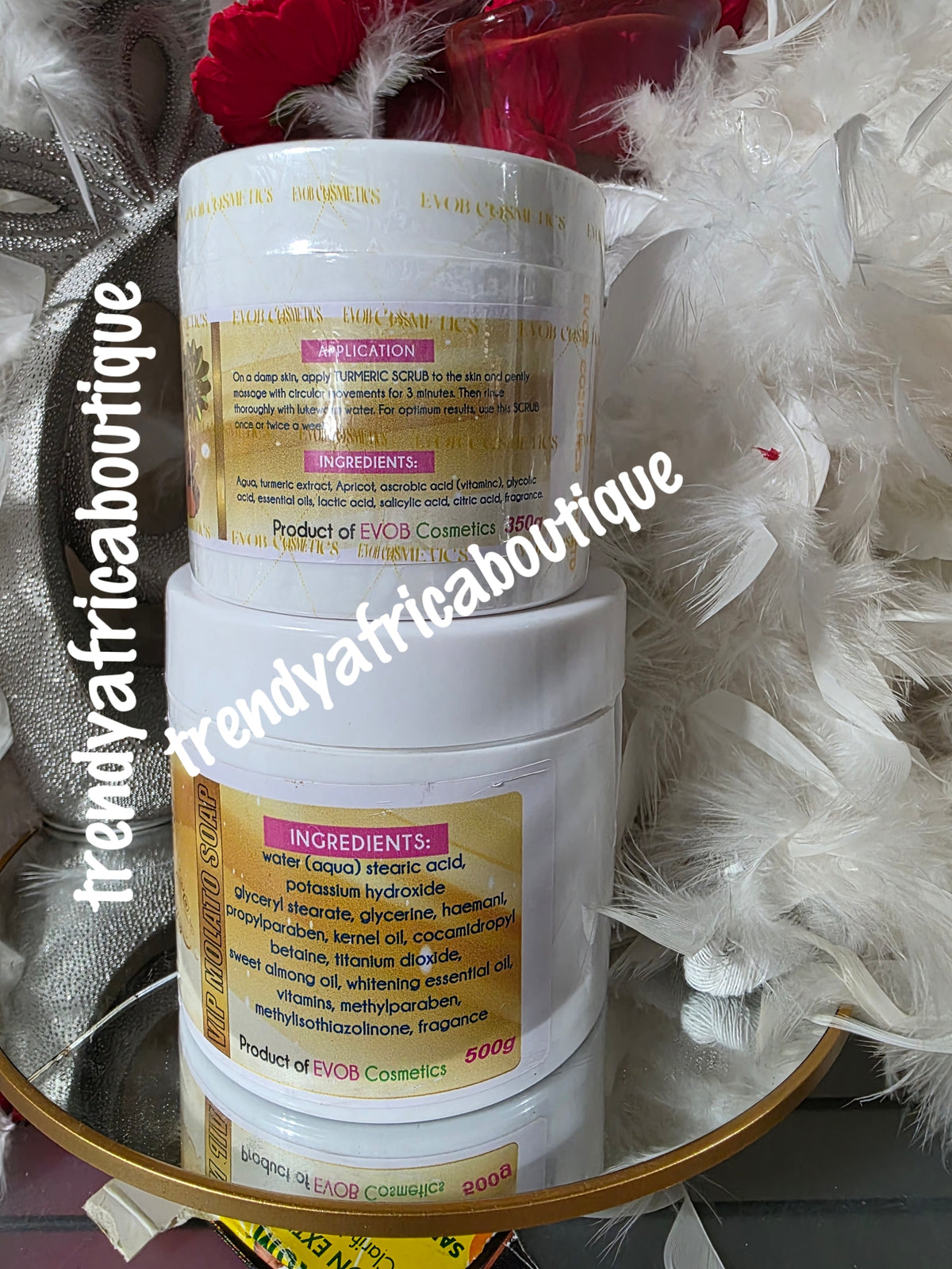 2pcs. Set DearWhite Half-C VIP molato soap & molato scrub with turmeric extracts. 👌