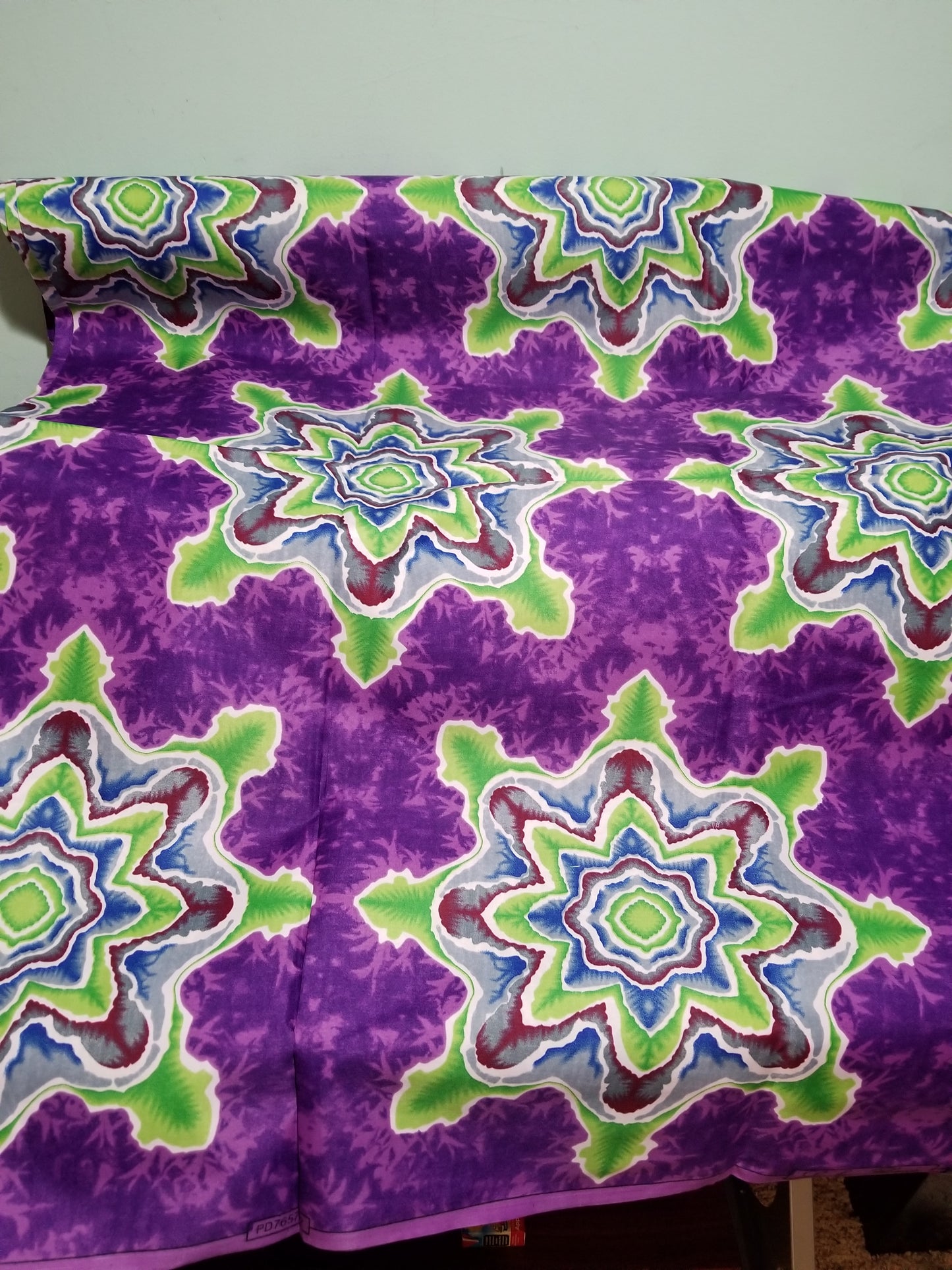 Classic cotton super African Wax print fabric. Purple background. Sold per 6 yards. Guaranteed wax block, Ankara wax print for making dresses.