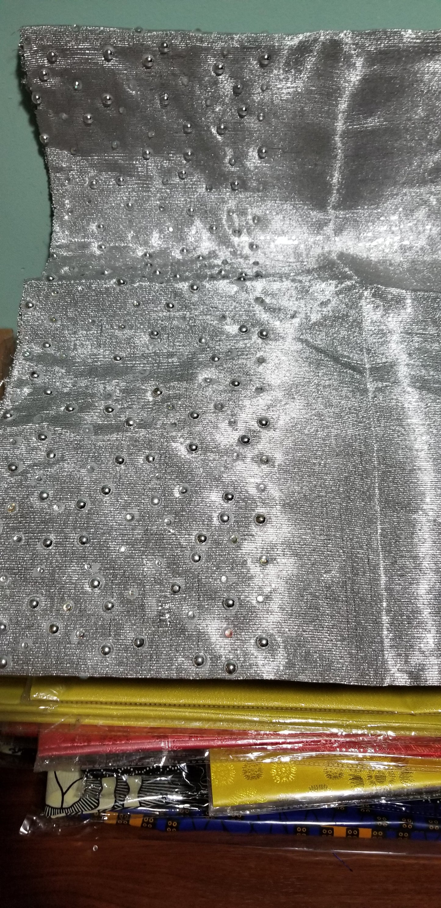 Latest Beaddazzled Nigeria/African Aso-oke gele Native head wrap with beaded boarder. Gele ony