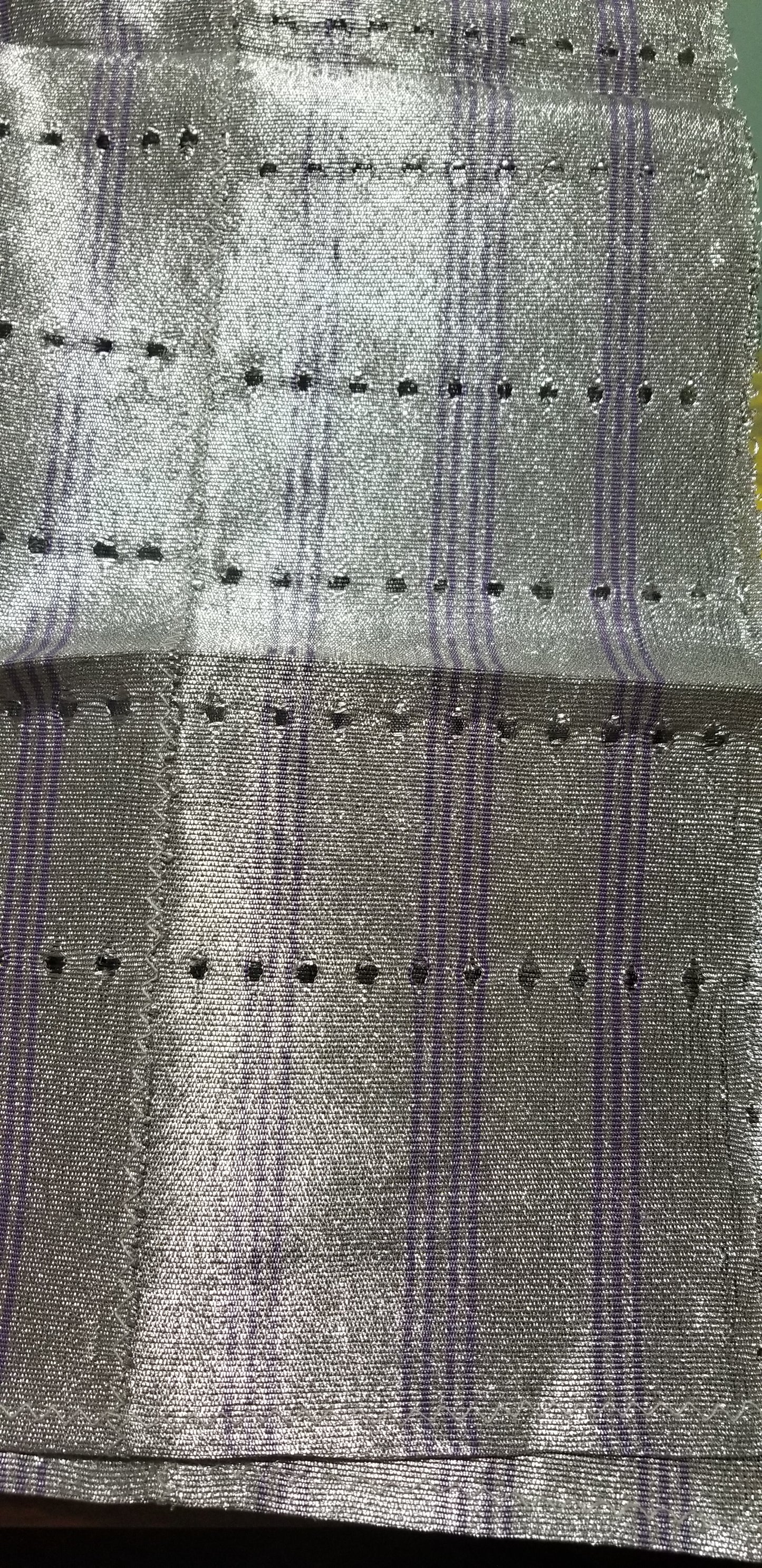 Original quality Nigerian traditional Aso-oke Gele/Ipele set in Silver/purple strip. Top quality from mother land.