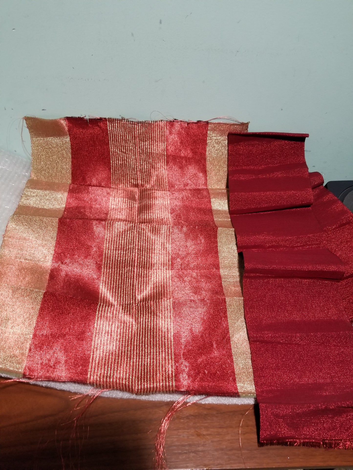 Wine/gold Aso-oke fila for making men cap. Fila piece for making Nigerian Native hat for traditional wedding ceremony. Agbada Men-cap