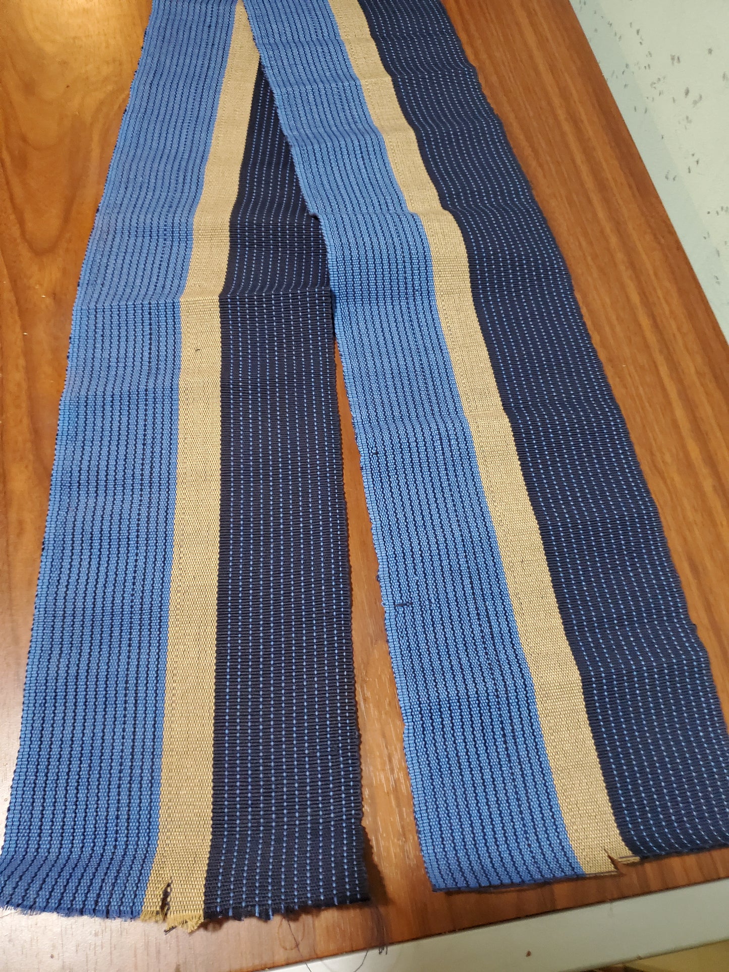 Navy/cream Cotton Aso-oke fila for making men cap. Fila piece for making men hat in purple . Nigerian traditional wedding ceremony accessories. Agbada Men-cap