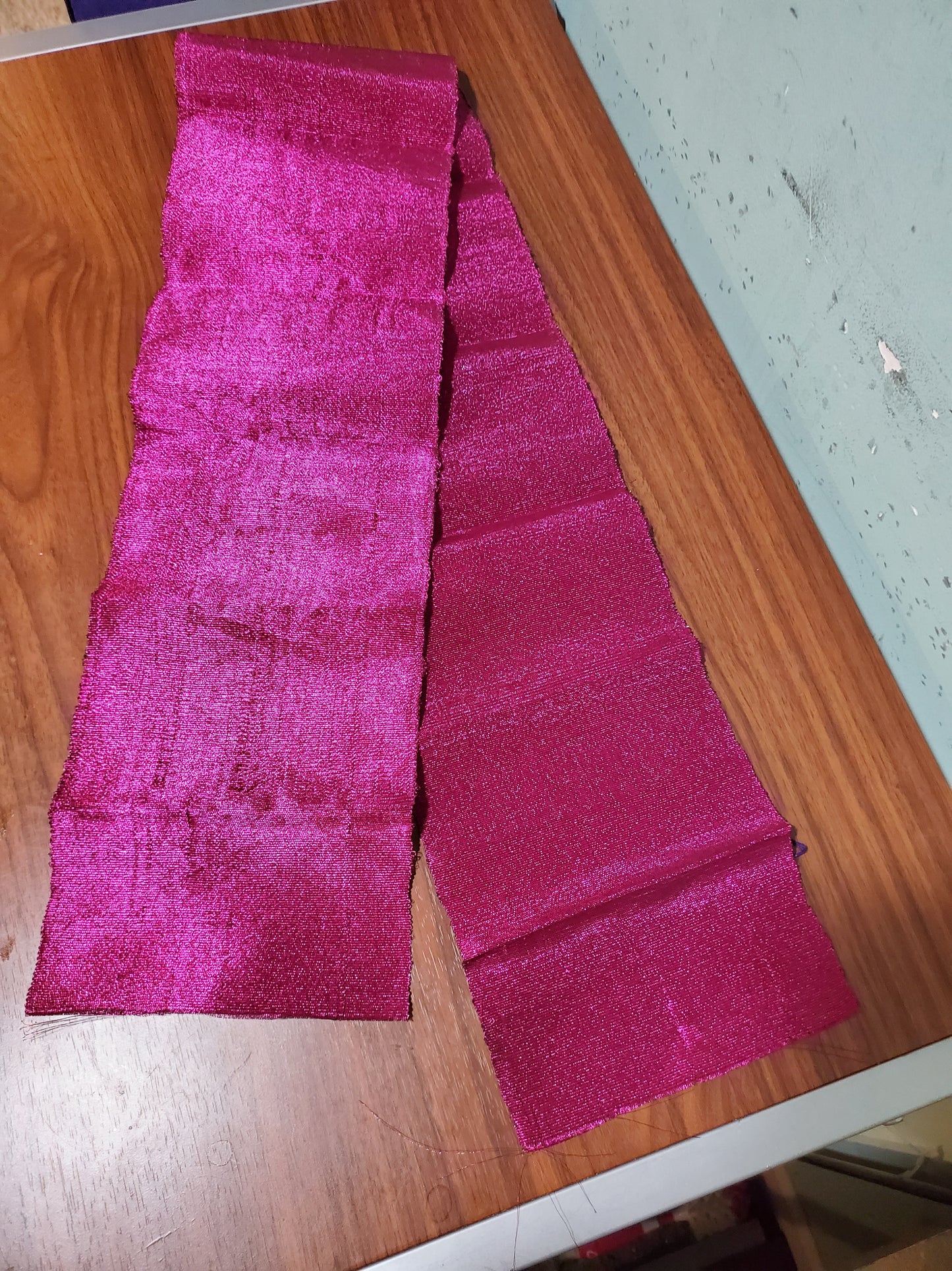 Fuchsia pink metalic Aso-oke fila for making men cap. Fila piece for making men hat in purple . Nigerian traditional wedding ceremony accessories. Agbada Men-cap