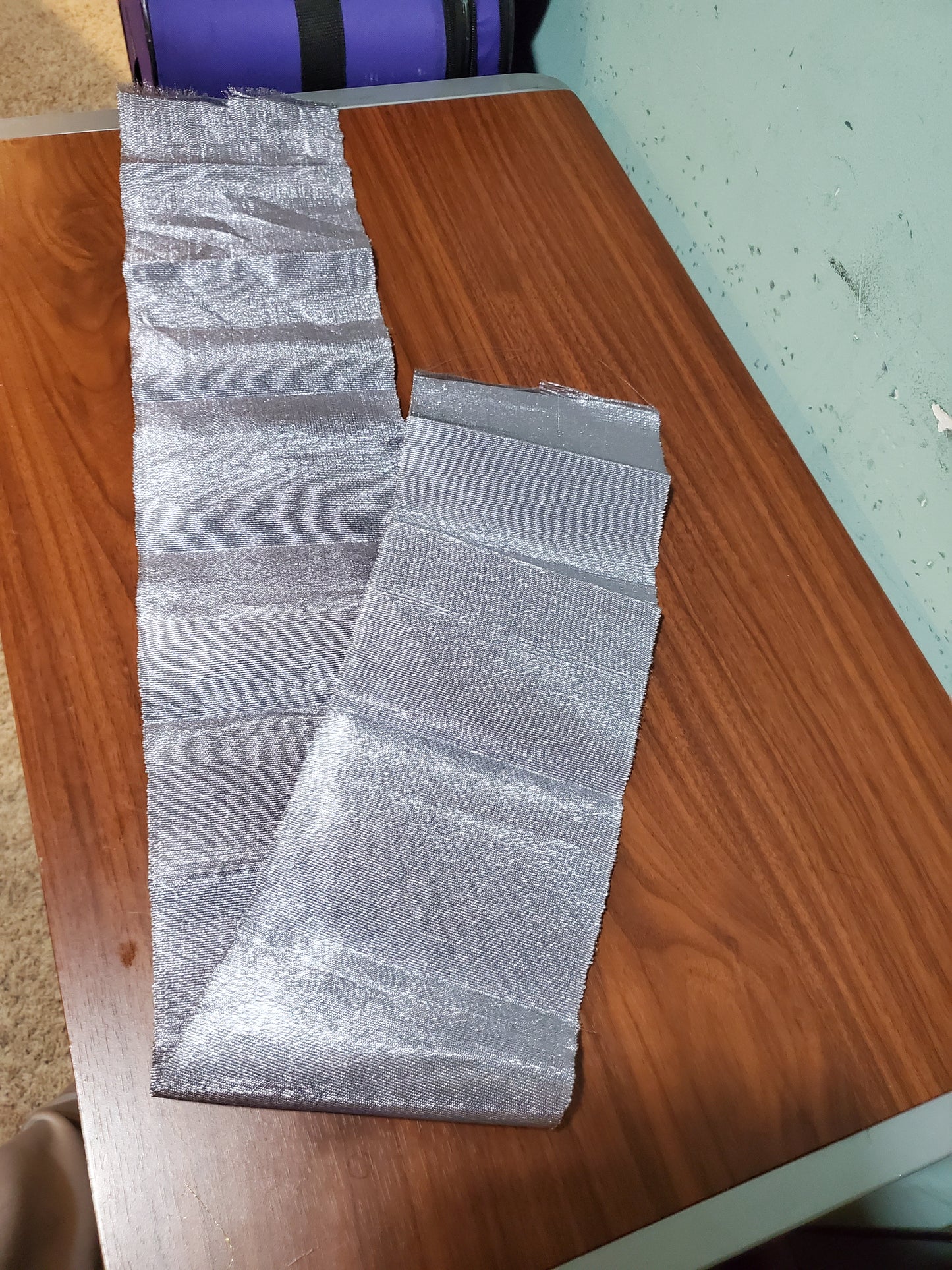 Silver metalic Aso-oke fila for making men cap. Fila piece for making men hat in purple . Nigerian traditional wedding ceremony accessories. Agbada Men-cap