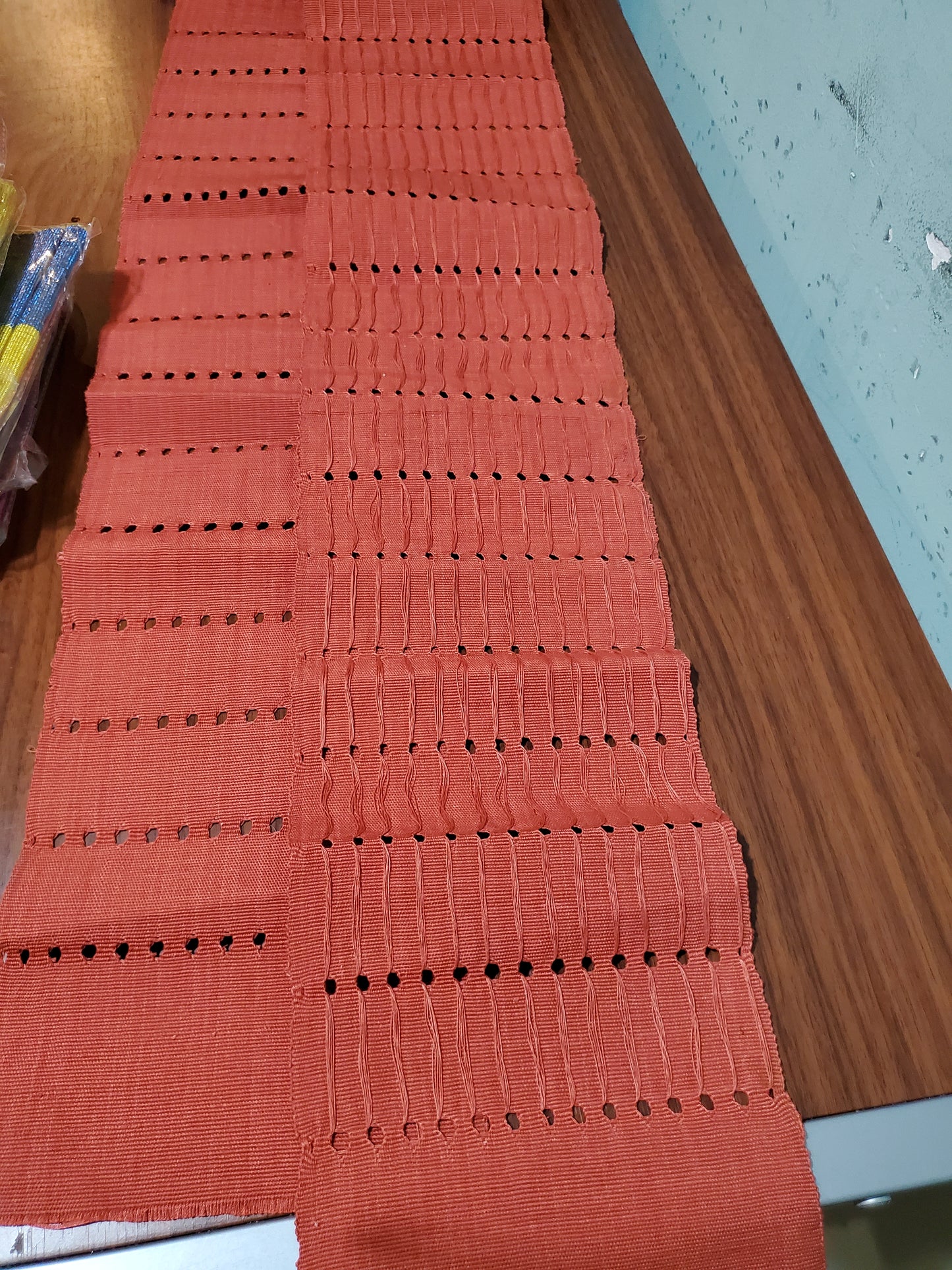 Burnt orange cotton Aso-oke fila for making men cap. Fila piece for making men hat in purple . Nigerian traditional wedding ceremony accessories. Agbada Men-cap