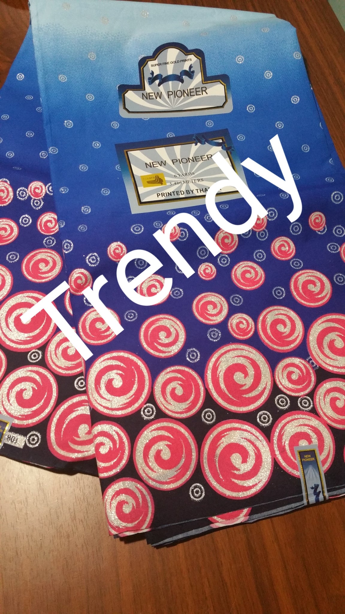 Ankara Wax print fabric in beautiful blue with classic boarder. Sold per 6yards. Price is for 6yards