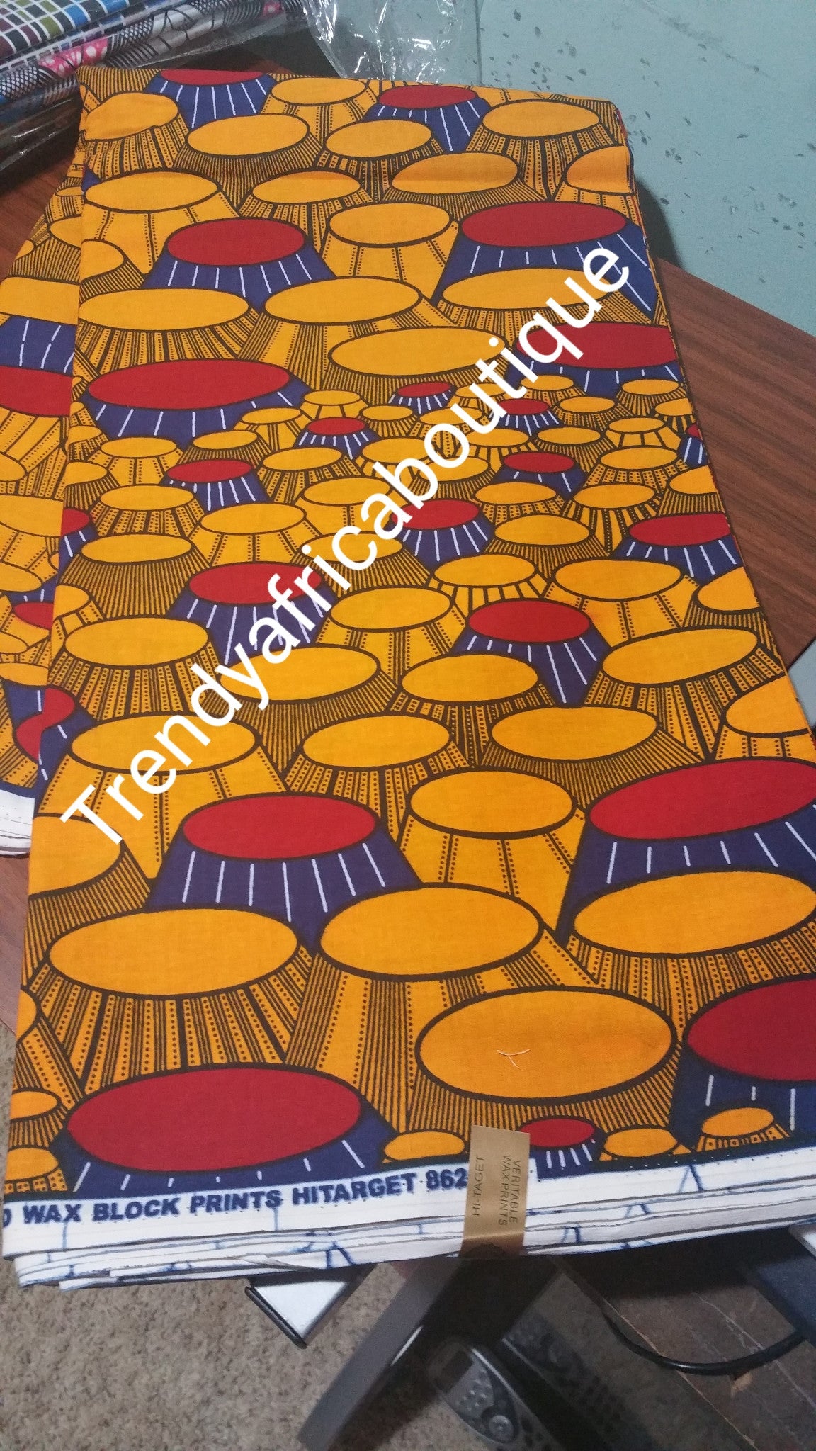 Holland wax print design fabric. Sold per 6yads lenght. Price is for 6yds.