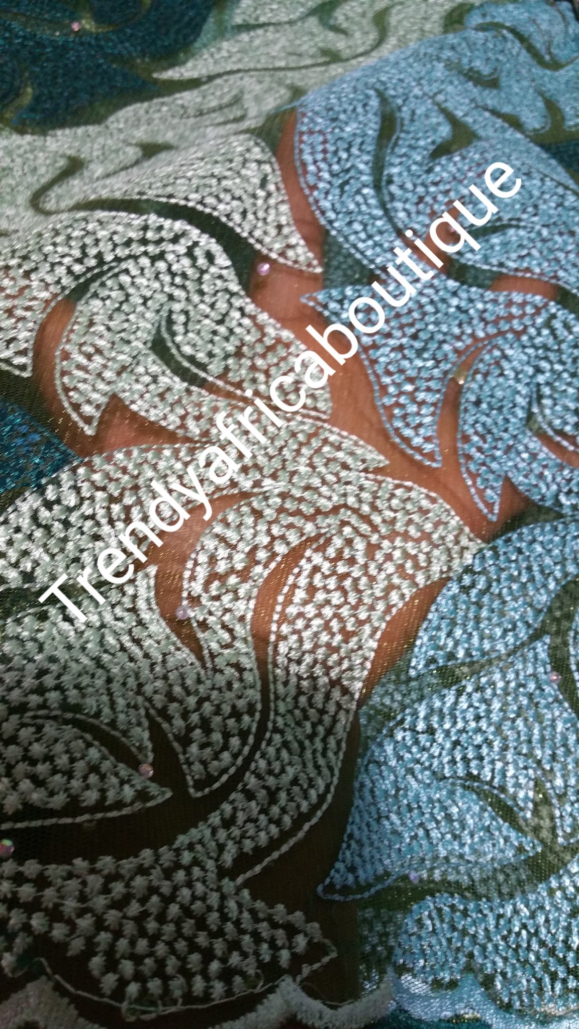 Clearance: Quality Tulle french lace fabric in olive/mint green. Sold per 5yards. Price is for 5yards