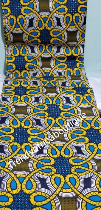 New arrival cotton African Ankara Wax print fabric. Superior quality fabric sold per 6yards and price is for 6yards lenght