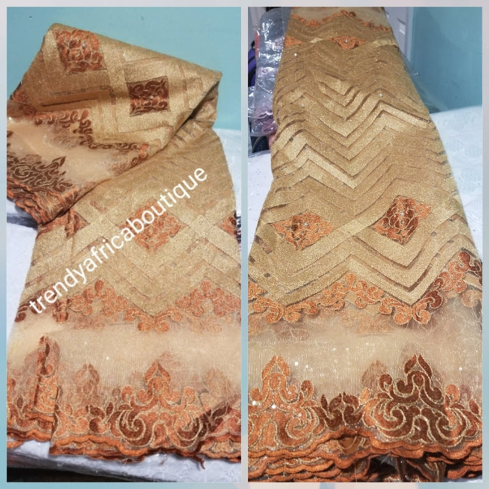 New arrival hot selling Gold French lace fabric. African sequence/embr –  Trendy Africa Boutique