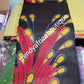 100% Cotton Classic Design Ankara Wax print fabric. Black/Red Original quality African wax print is sold per 6yyds