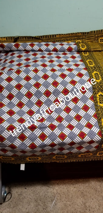 Wahrer Stoff mit Wachsdruck. 100 % Baumwolle, weiche Textur. Afrikanischer Ankara-Druck für tolle Styles. Nigerianischer Tomaten-Ankara-weißer Hintergrund