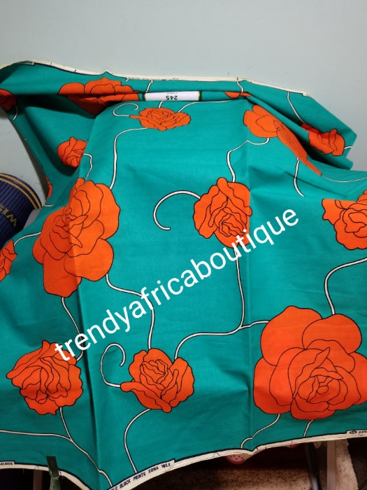 Quality African Wax print. 100% cotton Ankara for making fabulous African outfit for men and women. Sold per 6yards. Price is for 6yds