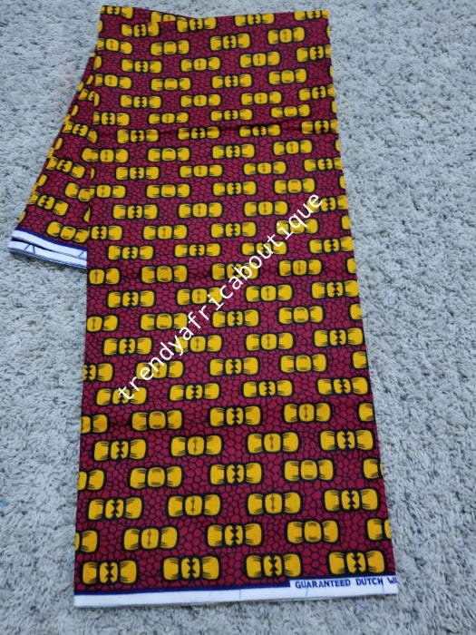 Veritable African wax print fabric. 100% cotton, Sold per 6yds. Price is for 6yds soft texture, excellent quality for making African dresses. Hollandaise wax print