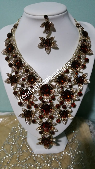 Clearance sale: Crystal 2pcs wedding necklace set for weddings/big