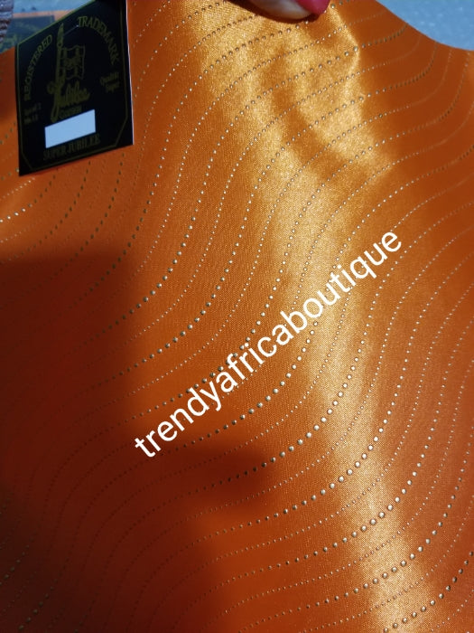 Orangefarbenes 2-in-1-Pack Sago-Gele-Kopfband für nigerianische Kopfbedeckung. Schönes Design. Weiche Textur, lässt sich leicht in ein wunderschönes nigerianisches Partygel binden. Exzellente Qualität. Als Park verkauft